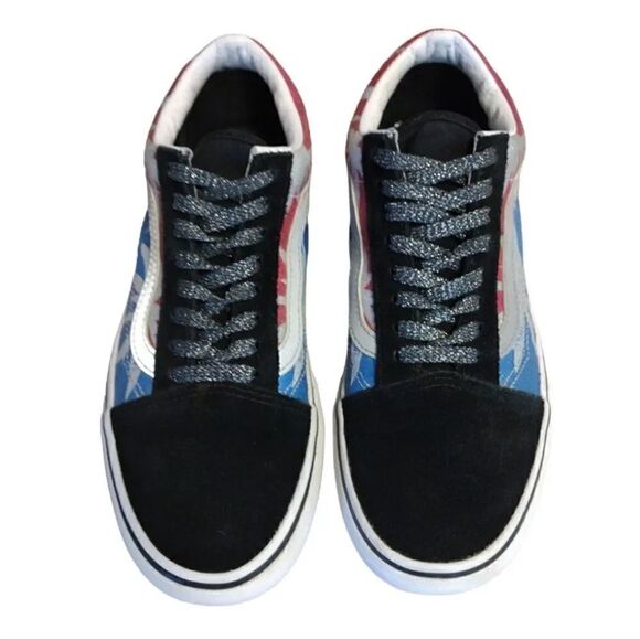 VANS Sparkly Old Skool Platform After Dark Summer Leaf Sneakers W8 M6.5 - Picture 3 of 16